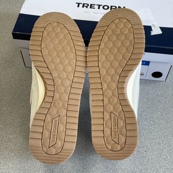 NEW Tretorn Women's Size 7 "Hailey" Sneakers Leather Upper & Memory Beige - Picture 5 of 7